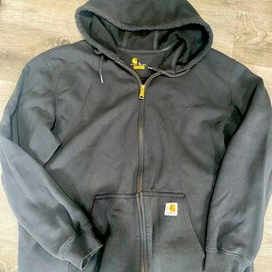 Men’s Carhartt Zip Up Hoodie Washed Black XL